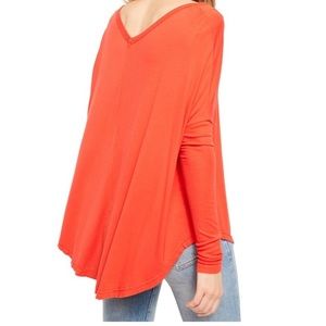 Free People Moonshine Tunic Blouse Love Red M